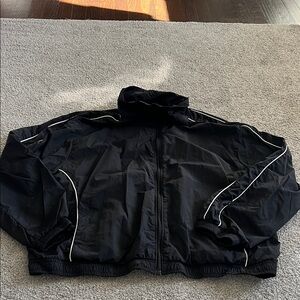 Divided Black Jacket with White Accents
